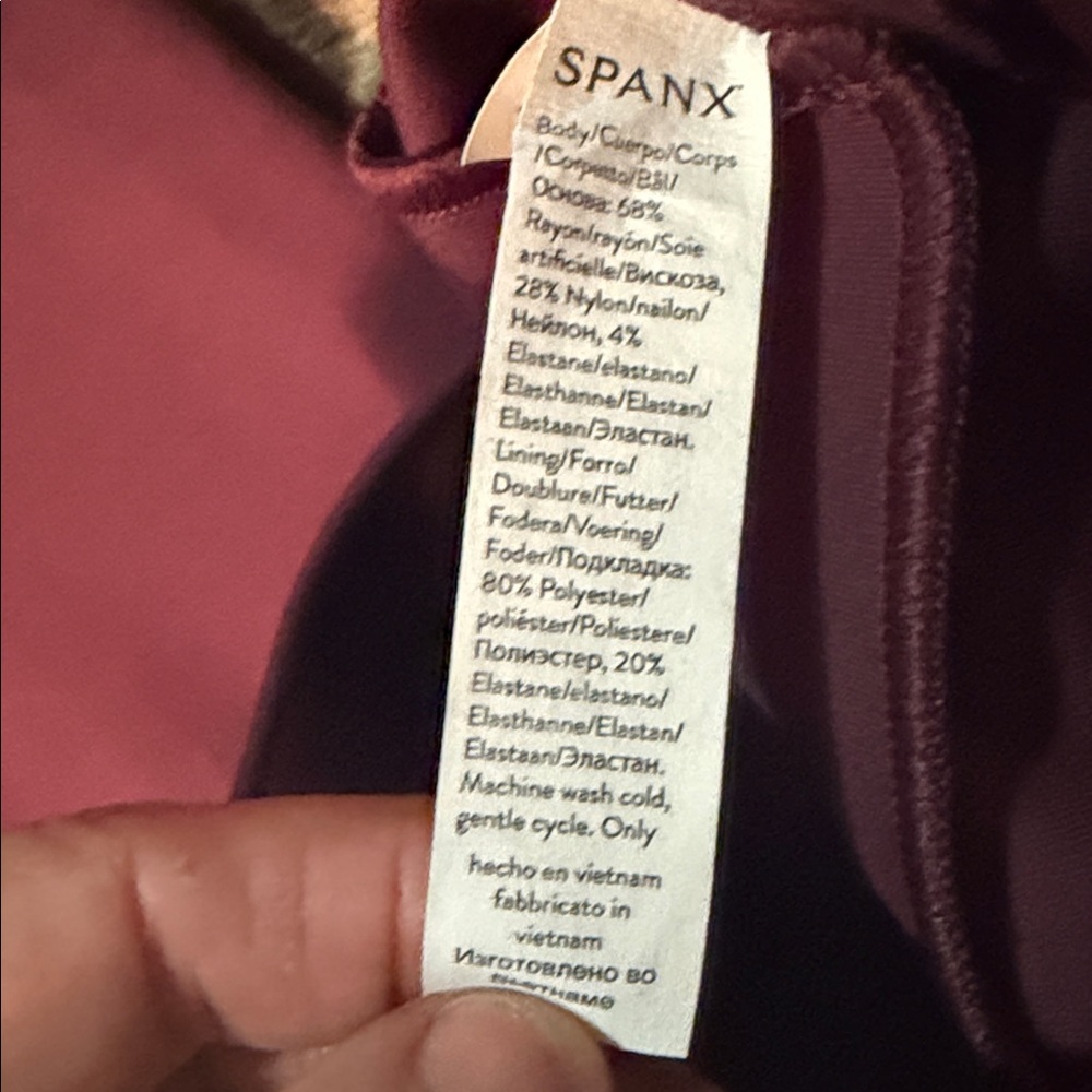 SPANX Women's Deep Burgundy Stretch Trousers Leggings M - Picture 3 of 4